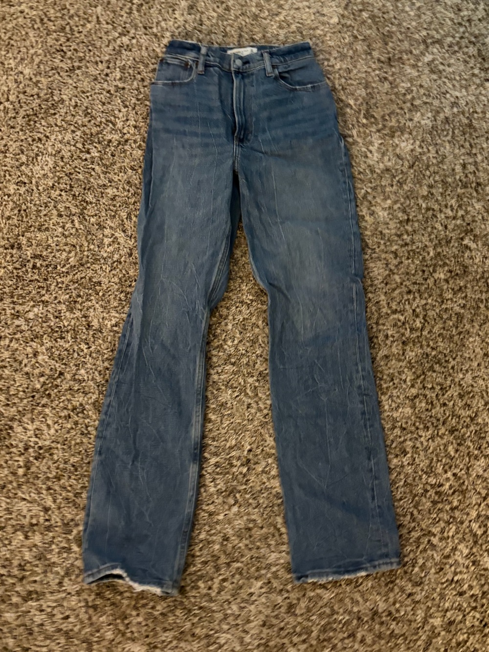 Abercrombie & Fitch Women’s Washed Blue Slim Straight Jeans